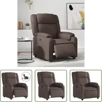 The Living Store Elektrischer Relaxsessel Braun Kunstleder