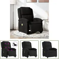 The Living Store Massagesessel Elektrisch Schwarz Stoff