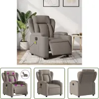 The Living Store Massagesessel Elektrisch Taupe Stoff