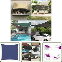 The Living Store Sonnensegel Oxford-Gewebe Quadratisch 6x6 m Blau