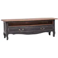 Syfax TV-Schrank 120x30x40 cm Schwarz Altholz Massiv
