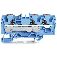 Wago 2206-1304 3-Leiter-Durchgangsklemme,mit Drücker,6 mm2,blau 22061304 - 25 Stück