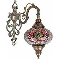 Halay Oosterse Wandlampe – Handgemachte Mozaïeklampe aus Türkei – Ø 20 cm, Höhe 28 cm, E14 LED inklusive