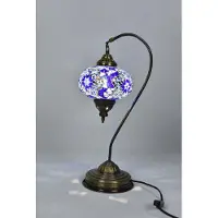 Halay Handgefertigte türkische Nachtlampe in Blau – Orientalische Sprookjeslampe, 42 cm hoch, einzigartig und dekorativ