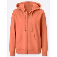 Witt Shirtjacke "Sweatjacke Sweatjacke mit Känguru-Taschen", Damen, Gr. 40, orange (papaya), Sportlich, Shirts Shirtjacke
