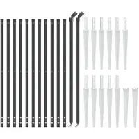 vidaXL Maschendrahtzaun mit Bodenhülsen Anthrazit 1x25 m