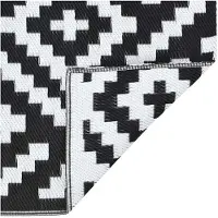 vidaXL Outdoor-Teppich ARAKIL Weiß und Schwarz 190x290 cm PP