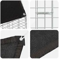 vidaXL Hasenkäfig Silber 300 x 100 x 210 cm Verzinkter Stahl