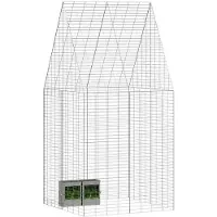 vidaXL Hasenkäfig Silber 100 x 100 x 210 cm Verzinkter Stahl