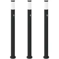 vidaXL Pollerleuchten mit Sensor 3er 110 cm Edelstahl IP44