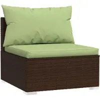 vidaXL 7-tlg. Garten-Lounge-Set mit Kissen Poly Rattan Braun
