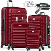 Kesser 4tlg. Hartschalenkofferset Reisekofferset S-M-L-XL, 4 Rollen, inkl. Kofferwaage
