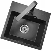 Granitan - Granitspüle - Küchenspüle - 45x42 cm - mit Armatur