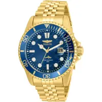Invicta Pro Diver 30612 Herrenuhr - Quarzwerk - Edelstahl mit blauem Zifferblatt - 43 mm