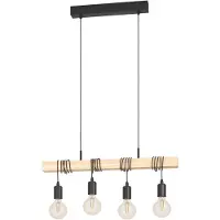 Eglo LED Hängelampe Townshend, 4-flammige Vintage Pendelleuchte über