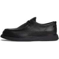 Tommy Hilfiger Schnürschuh "COMFORT LEATHER MOC TOE SHOE", Herren, Gr. 44, schwarz, Leder, Schuhe Schnürschuh, Halbschuh mit angesagter Mokassin-Naht