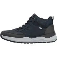 Rieker Schnürboots , Herren, Gr. 44, Textil, blau (blau, schwarz), Lederimitat, Schuhe Schnürboots, Winterboots, High Top Sneaker, Outdoorboots mit TEX-Membrane