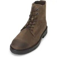 Marc O'Polo Schnürboots "Model Rony 3", Herren, Gr. 45, Synthetik, braun (taupe), Veloursleder, unifarben, used, Basic, Schuhe Schnürboots, Schnürstiefelette, Boots mit Anziehlasche
