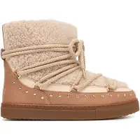 INUIKII für Damen. 1001.003.0072 Lederstiefel Curly Rock beige (37), Wohnung, Schnürsenkel, Lässig