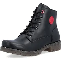 Rieker Damen Stiefelette Aufnäher Markenlogo Schnürstiefel 79522, Größe:42 EU, Farbe:Schwarz