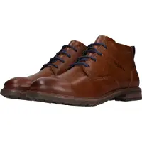 Bugatti Schnürstiefelette , Herren, Gr. 40, Textil, braun (cognac), Lederimitat, Basic, Schuhe Schnürstiefelette, Schnürboots, Klassik-Stiefelette mit Profilsohle