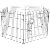 Wiltec Freilaufgehege Laufstall Welpenlaufstall 6-tlg 70x105 cm pro Element, Gehege für Klein- & Haustiere