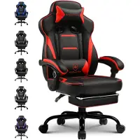 GTPLAYER Gaming Stuhl mit Fußstütze, Ergonomischer Bürostuhl 150kg, Gaming Sessel mit Lendenwirbelstütze Kopfstütze, Höhenverstellbarer Computerstuhl