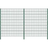 vidaXL Zaunelement mit Pfosten Eisen 349 x 200 cm Grün