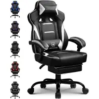 GTPLAYER Gaming Stuhl mit Fußstütze, Ergonomischer Bürostuhl 150kg, Gaming Sessel mit Lendenwirbelstütze Kopfstütze, Höhenverstellbarer Computerstuhl