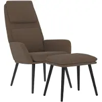 vidaXL Relaxsessel mit Hocker Braun Stoff