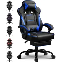 GTPLAYER Gaming Stuhl mit Fußstütze, Ergonomischer Bürostuhl 150kg, Gaming Sessel mit Lendenwirbelstütze Kopfstütze, Höhenverstellbarer Computerstuhl