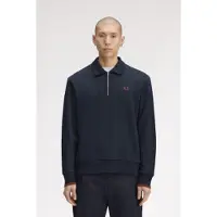 Fred perry für Herren. M2426 Sweatshirt mit Kragen und Reißverschluss halblang, marineblau (S), Lässig, Baumwolle
