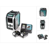 Makita DMR 115 RG Akku Baustellenradio 12V - 18V Bluetooth DAB+ IP65- + 2x Akku 6,0 Ah + Ladegerät