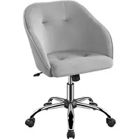 Yaheetech Bürostuhl Ergonomischer Schreibtischstuhl Drehstuhl Höhenverstellbar Computerstuhl mit Rollen Atmungsaktiv Rollstuhl bis 136 KG belastbar Hellgrau