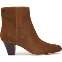 Ralph Lauren für Damen. 802P15713002 Ankle Boots Emersyn aus Veloursleder mit braunem Absatz (37), 3 bis 5 cm, Reißverschluss, Lässig
