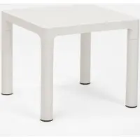 AHD Amazing Home Design Niedriger Tisch für Bar oder Garten Quadratisch 45x45 cm für Innen und Außen Aviat - Weiß