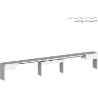 Web Furniture Erweiterbare Konsolenbank für Esstisch 66-290cm Pratika B - Weiß glänzend