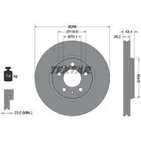 Textar Bremsscheibe 92270605 296mm 26mm für OPEL PONTIAC