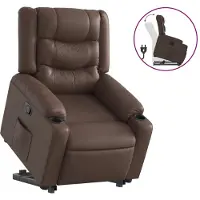 Syfax Relaxsessel mit Aufstehhilfe Braun Kunstleder