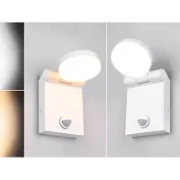 Meine Wunschleuchte 2er SET LED Außenwandleuchten Weiß mit Bewegungsmelder, Außenleuchten Höhe 19cm