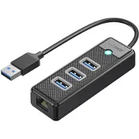 ORICO PW3UR25-U3 USB-Hub mit 4 Anschlüssen (3x USB-A 3.0, 1x RJ45 2,5G Ethernet, 0,15 m Kabel