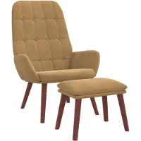 vidaXL Relaxsessel mit Hocker Braun Samt