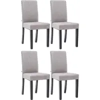 BellaFurn 4-teiliges Esszimmerstuhl-Set – bequeme Stühle – pflegeleichter Stoff | Farbe: hellgrau, Grundfarbe: schwarz