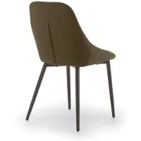 STONES Kira-Sessel für den Innenbereich mit pflegeleichtem, braunem Stoffsitz und bronzefarbenem Metallgestell – Modernes Design