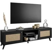 Lookway TV-Schrank VIENNA 3D mit Wiener Flechtwerk schwarz