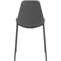 STONES Frida Stuhl, modernes Design aus Polypropylen mit Metallbeinen – ergonomischer Sitz für das Homeoffice – Dunkelgrau
