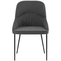 STONES Ginevra Moderner Stuhl, bezogen mit pflegeleichtem, dunkelgrauem Stoff und mit schwarz lackiertem Metallgestell – anspruchsvoller Stil