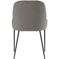 STONES Ginevra Moderner Stuhl, bezogen mit pflegeleichtem hellgrauem Stoff und mit schwarz lackiertem Metallgestell – Zeitgenössisches Design