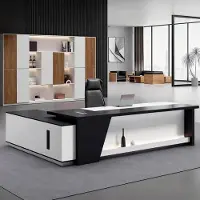 Sonstiges L-förmiger Schreibtisch mit Stauraum Schwarz-Weiß 140x60x75cm