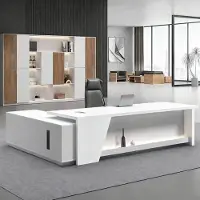 Sonstiges L-förmiger Schreibtisch mit Stauraum 170x80x75 cm Schwarz-Weiß